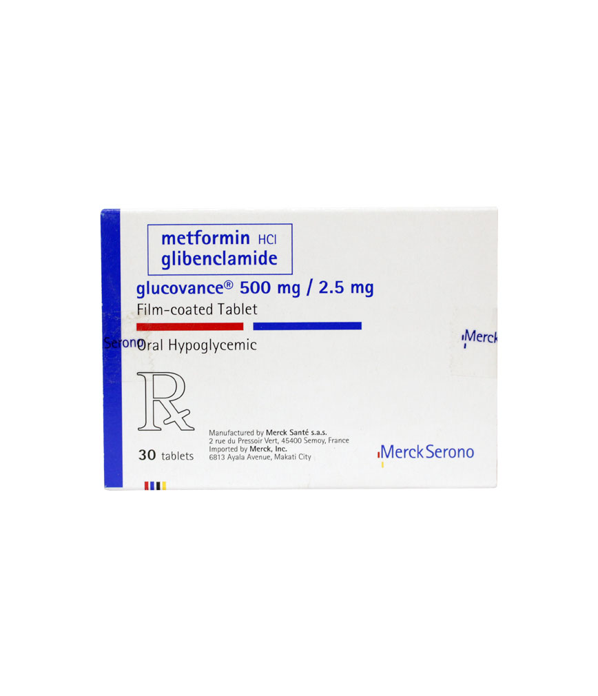 GLUCOVANCE Metformin Hydrochloride / Glibenclamide 500mg / 2.5mg Film ...
